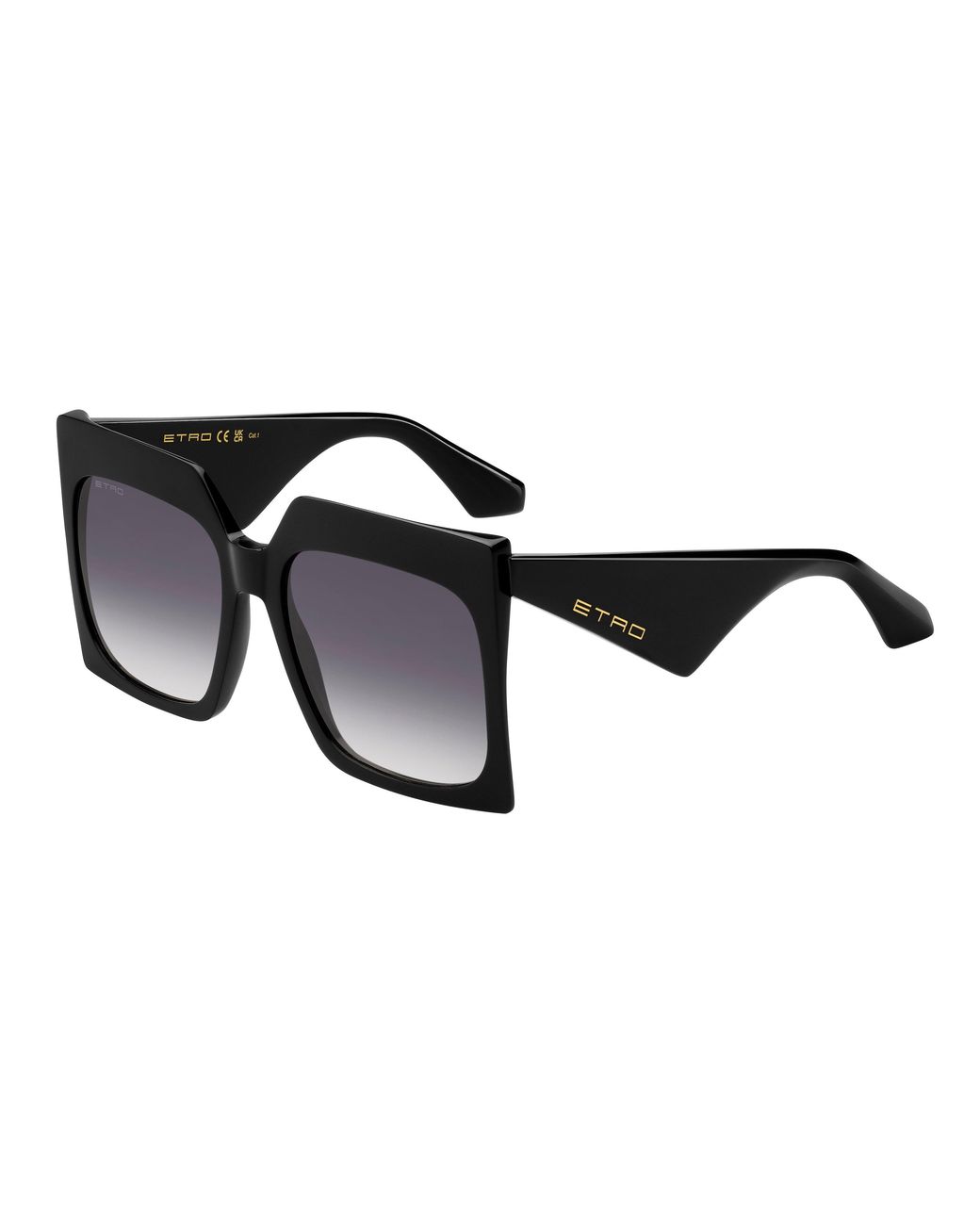 Etro Black 0002/S 807/9O Sunglasses Acetate Squared Normal Shaded