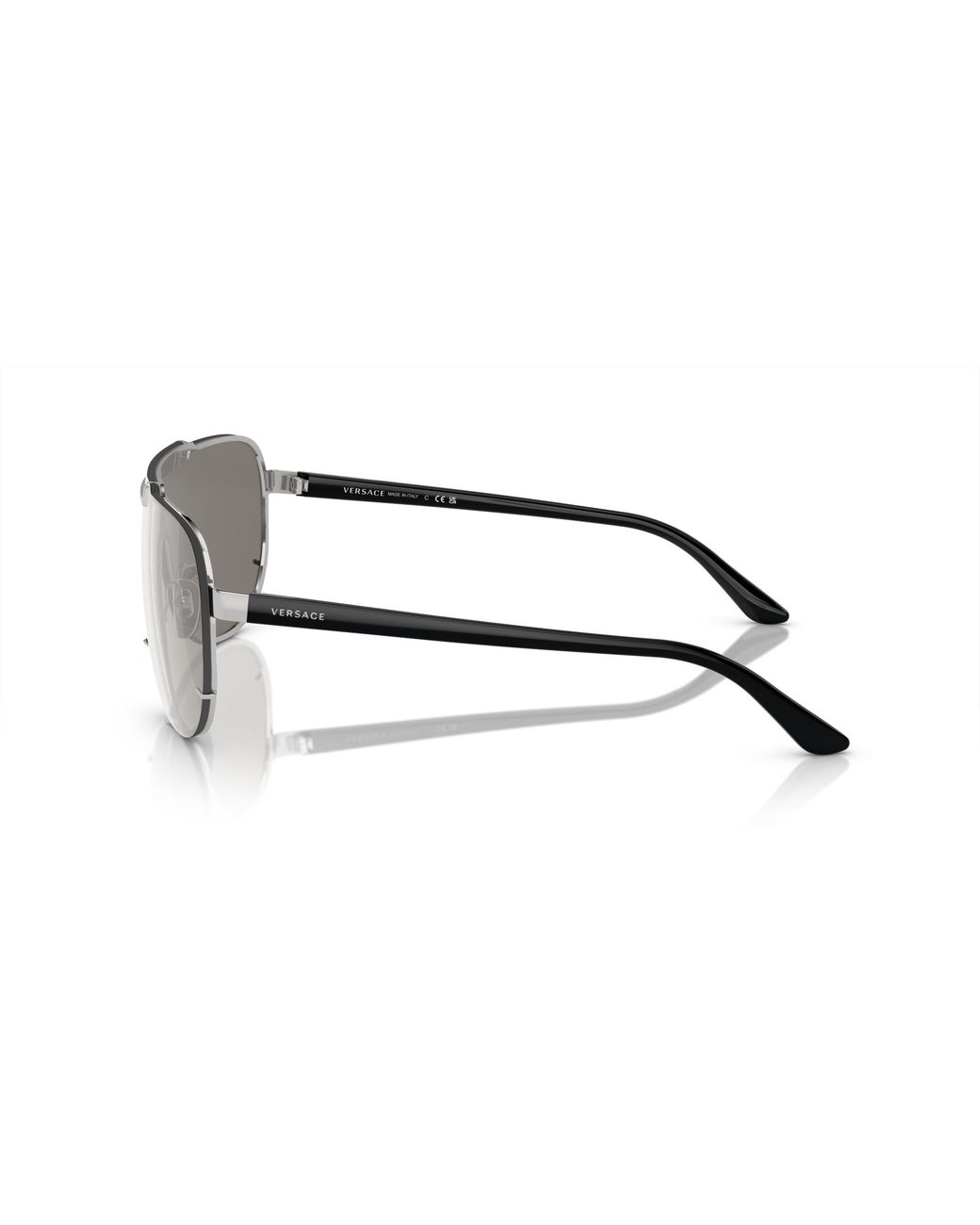 Versace Gray Ve2140 10006G Sunglasses Metal Pilot Mirrored Mirror for men