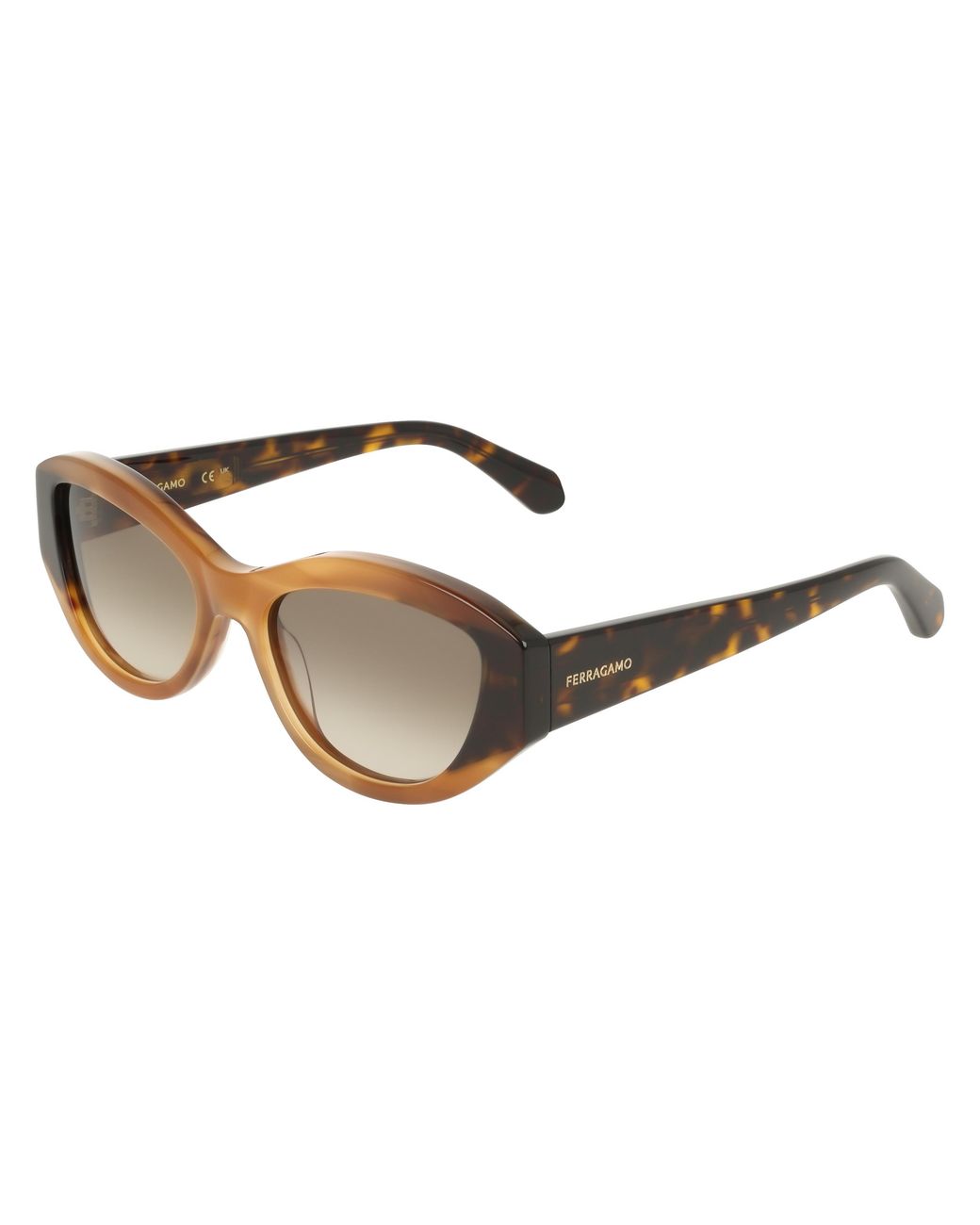 Ferragamo Black Sf2104S 264 Sunglasses Acetate Round Normal