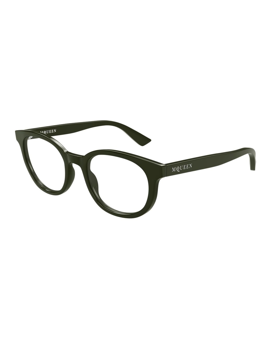 McQueen Black Am0567O 003 Optical Frames Acetate Transparent Round for men