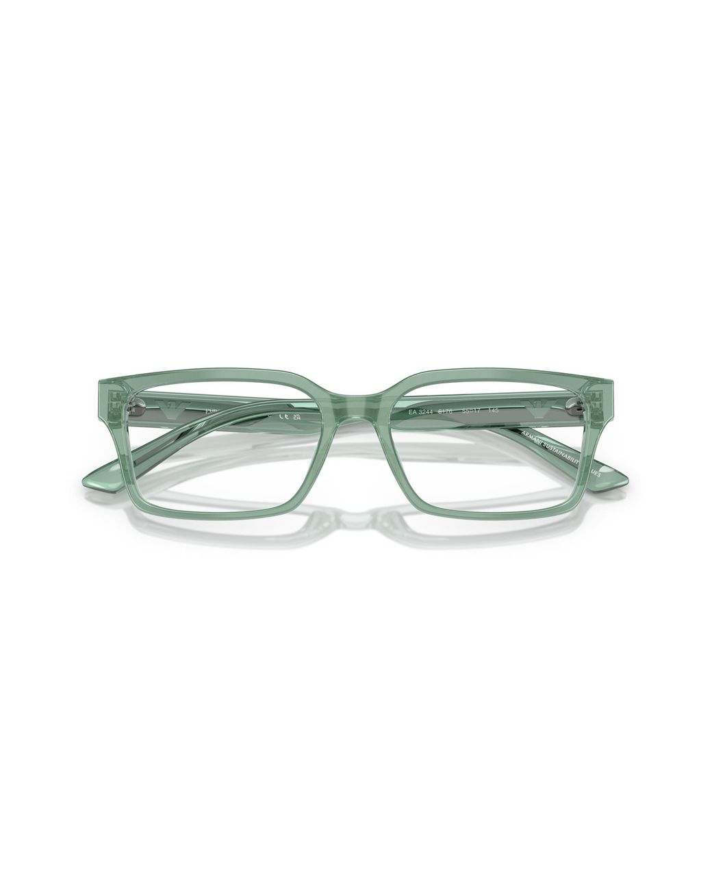 Emporio Armani Black Ea3244 6176 Optical Frames Acetate Squared Normal for men