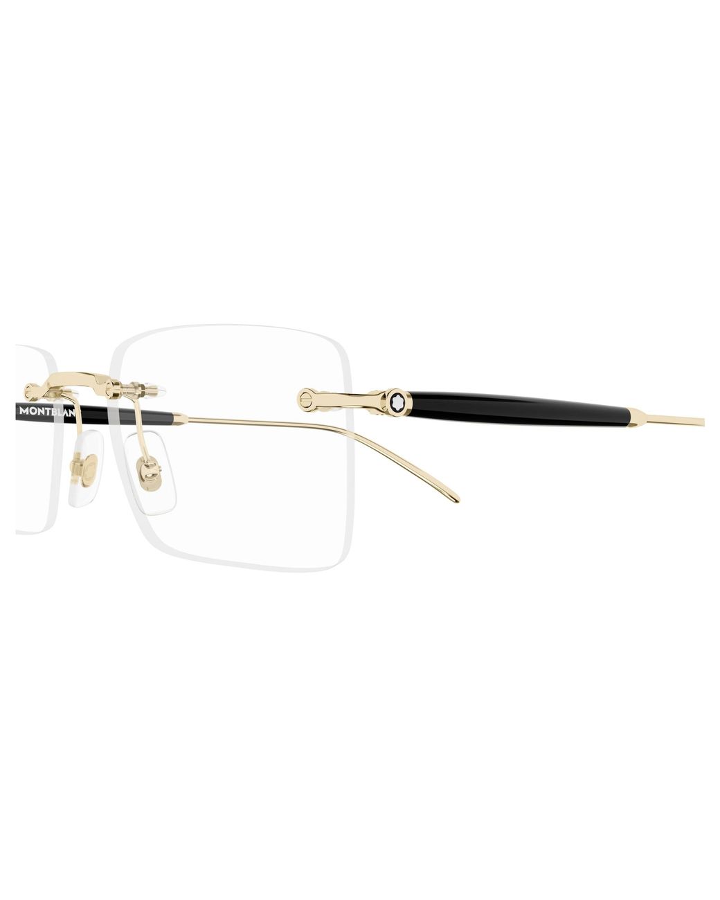 Montblanc Black Mb0411O 001 Optical Frames Metal Transparent Squared for men
