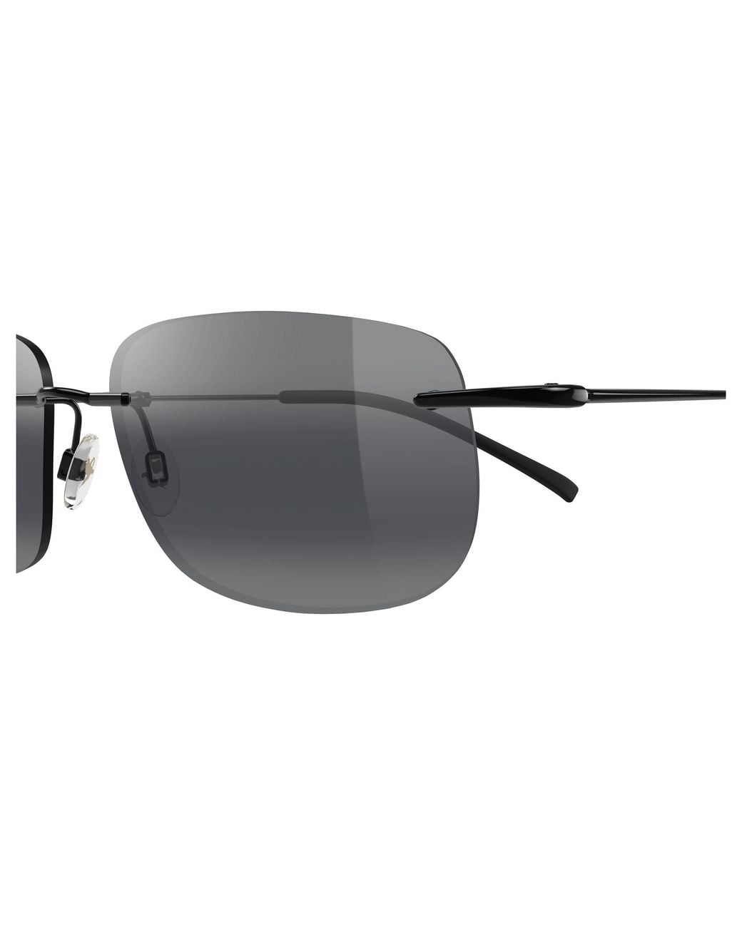 Maui Jim Black Mj0334S 001 Occhiali Da Sole Metallo Grigio Squadrata