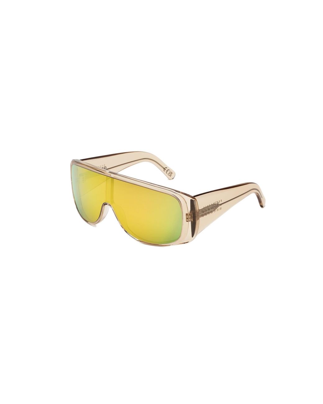 MM6 by Maison Margiela Black I9B Margiela Mm6 Mask Ivory Occhiali Da Sole Acetato Giallo Maschera Specchiato