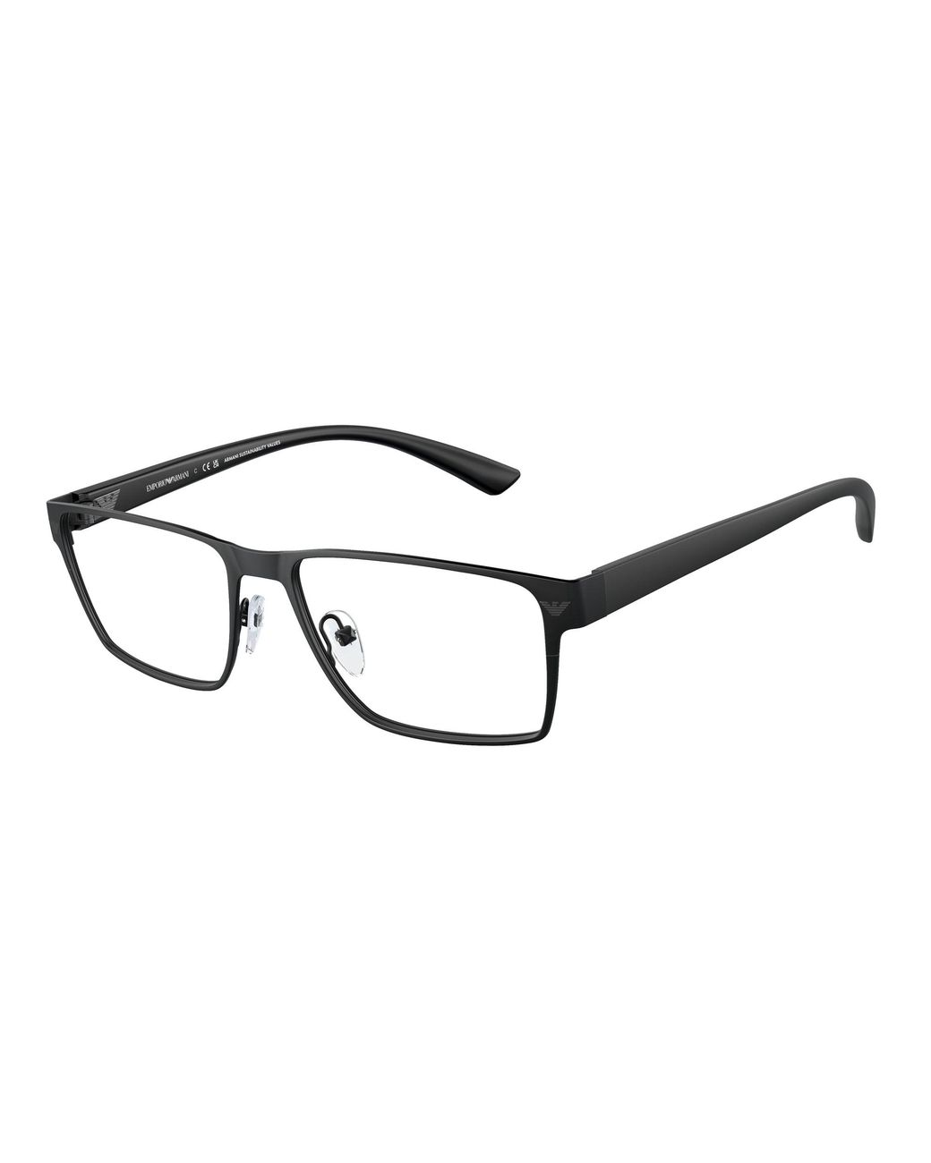 Emporio Armani Black Ea1157 3001 Optical Frames Metal Squared Normal for men