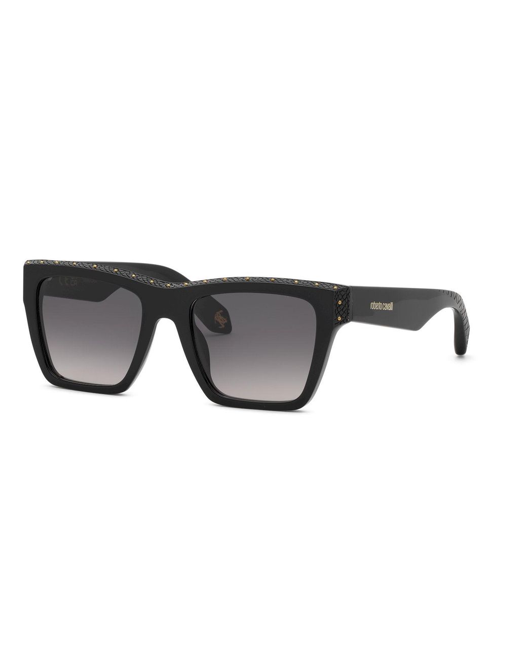 Roberto Cavalli Black Src155V 700Y Sunglasses Acetate Smoke Squared Normal Nuanced