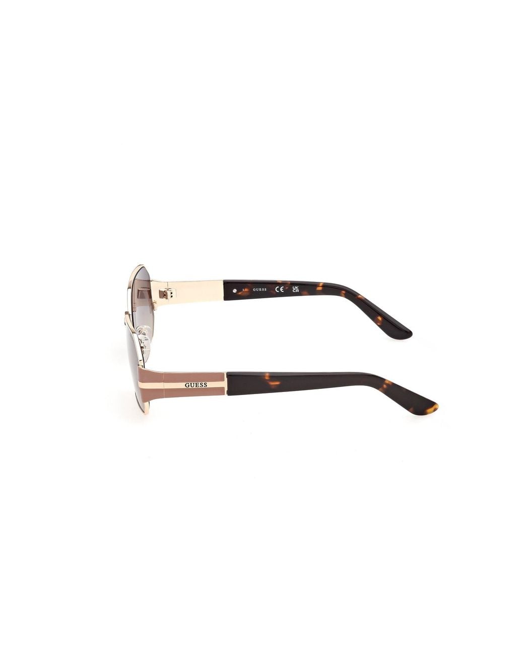 Guess Black Gu00356 32B Sunglasses Metal Smoke Geometric Normal