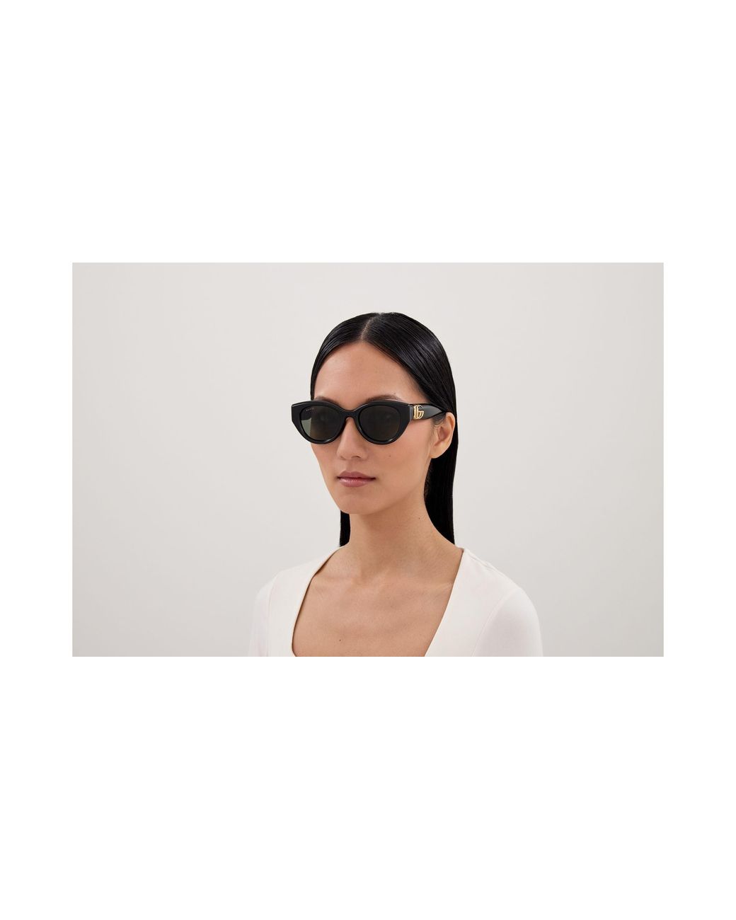 Gucci Black Gg1976Sk 001 Sunglasses Injected Round