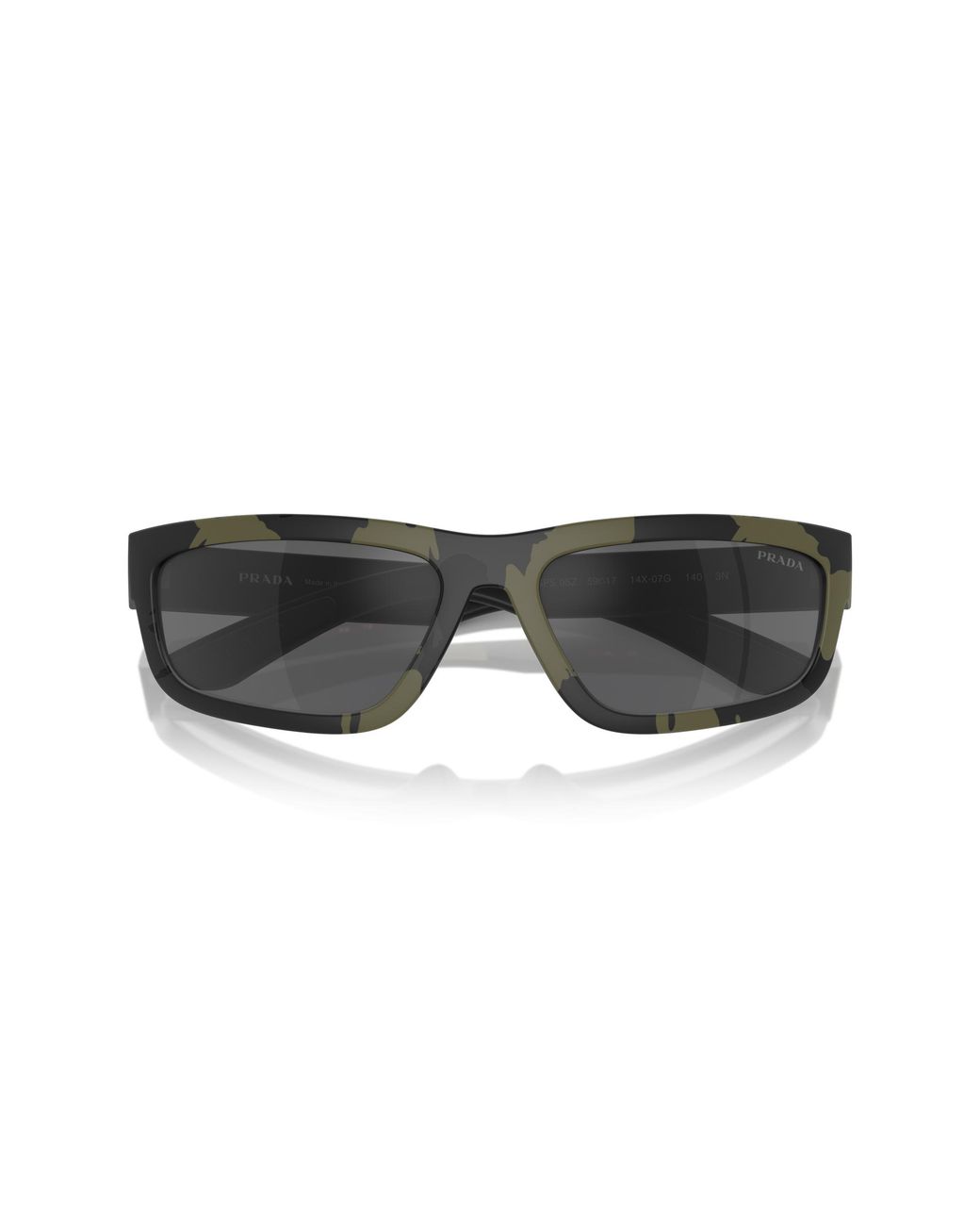 Prada Linea Rossa Black Ps 05Zs 14X07G Sunglasses Injected Squared Mirrored Mirror for men