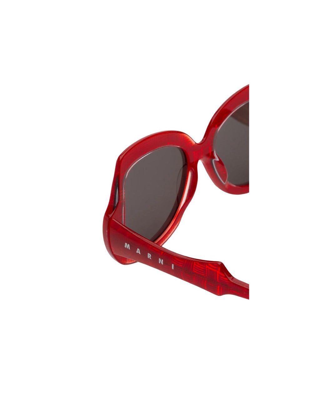 Marni Red Ps8 Quelyfish Comb Sunglasses Acetate Geometric