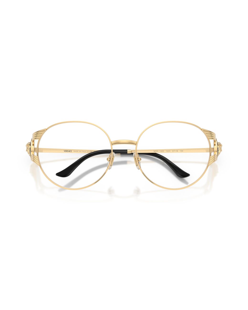 Versace Black Ve1320 1523 Optical Frames Metal Transparent Round Normal