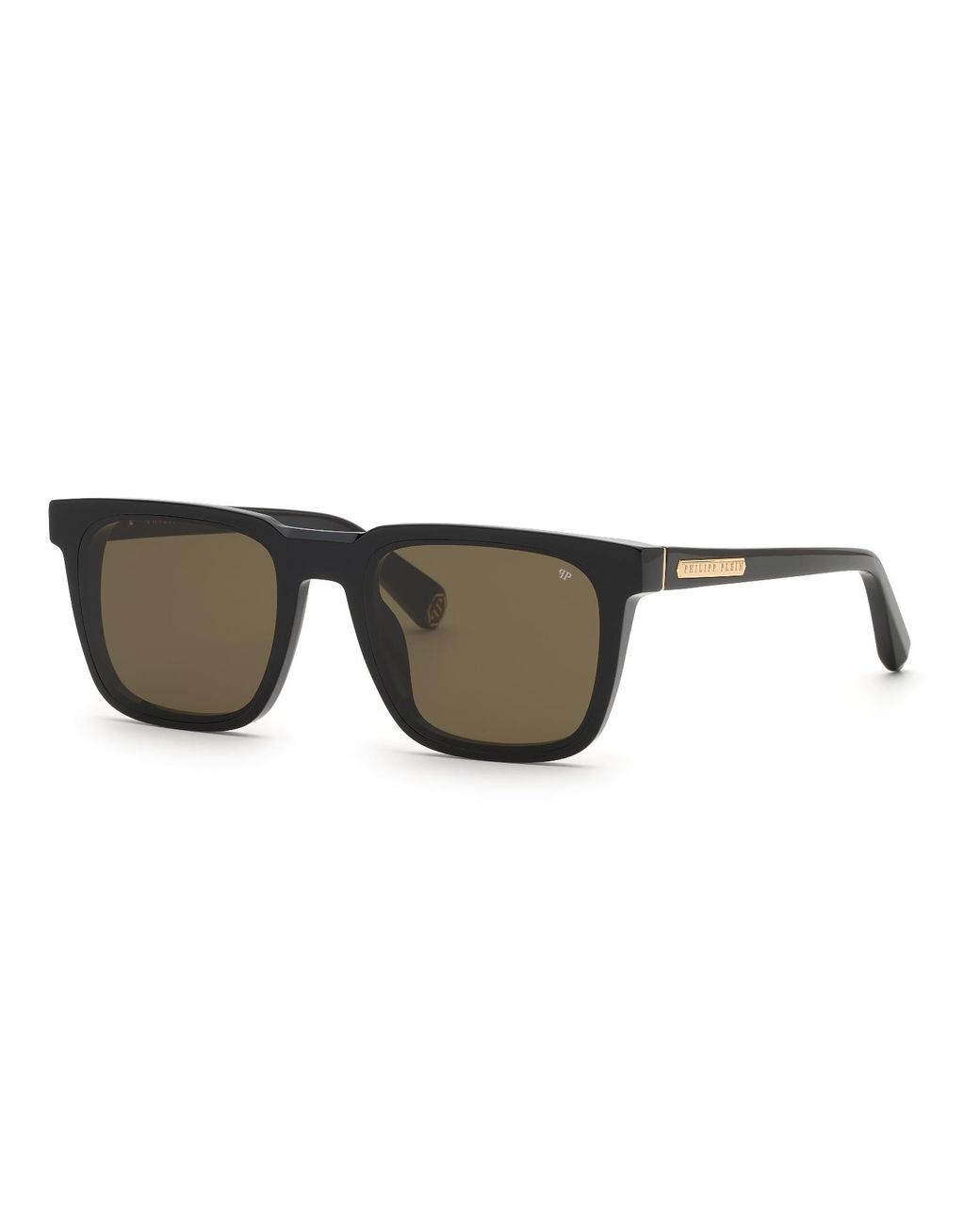 Philipp Plein Black Spp212 Plein Essential 700 Sunglasses Acetate Squared Normal for men