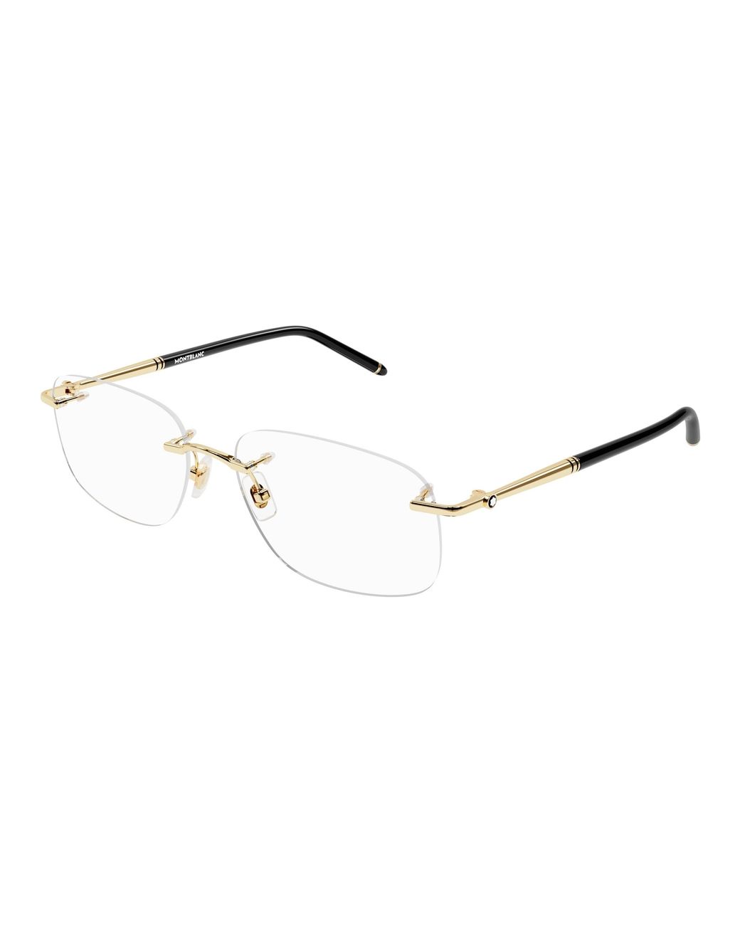 Montblanc Black Mb0071O 003 Optical Frames Metal Transparent Squared for men