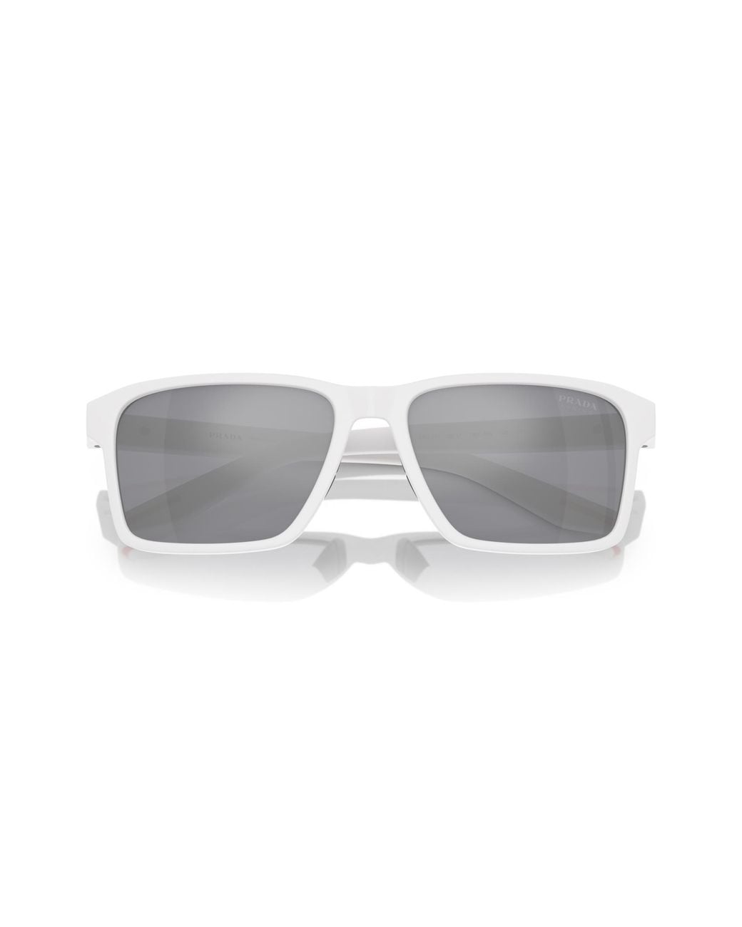 Prada Linea Rossa Black Ps 05Ys Twk40A Sunglasses Injected Light Squared Mirrored Mirror for men