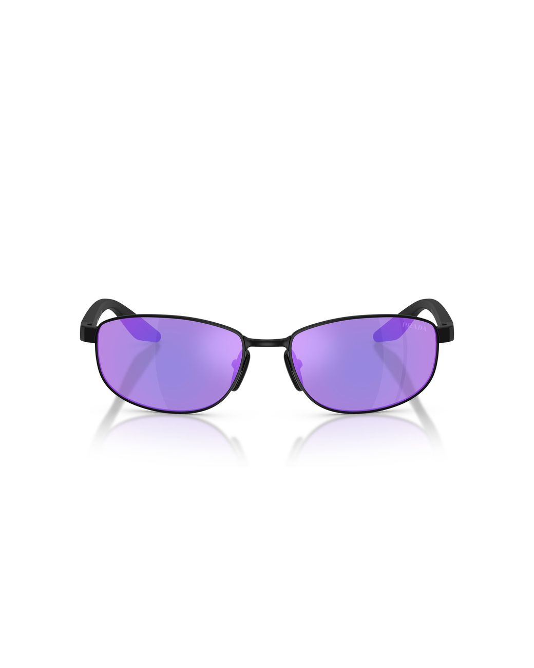 Prada Linea Rossa Black Ps B53S 1Bo60Z Sunglasses Metal Round Normal Mirrored for men