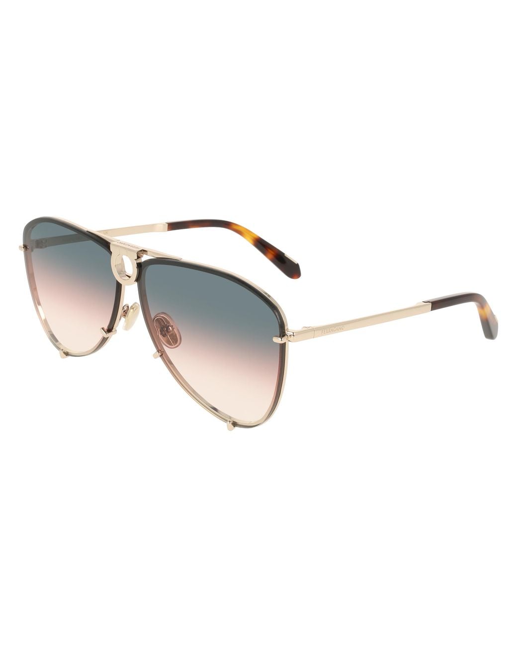 Ferragamo Black Sf346S 710 Sunglasses Metal Pilot Normal Nuanced