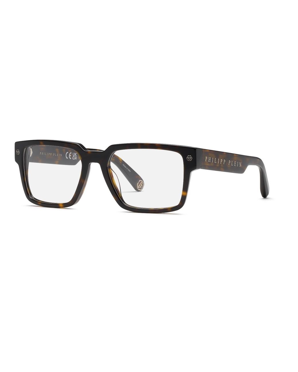 Philipp Plein Black Vpp193V Plein Stud 722 Optical Frames Acetate Squared for men