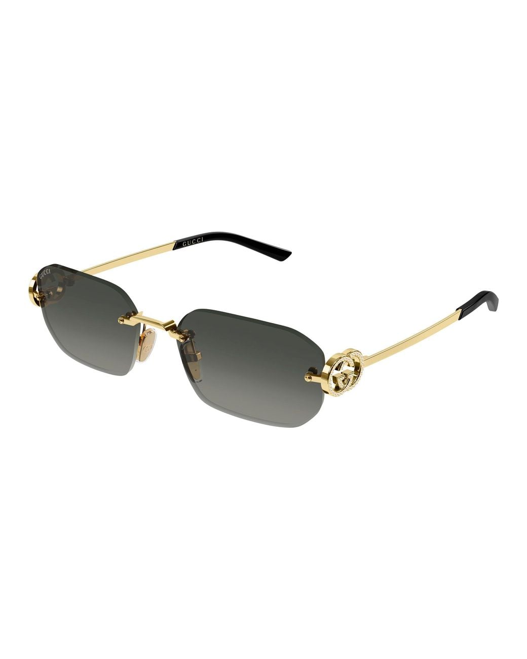 Gucci Black Gg2228S 002 Sunglasses Metal Squared Nuanced