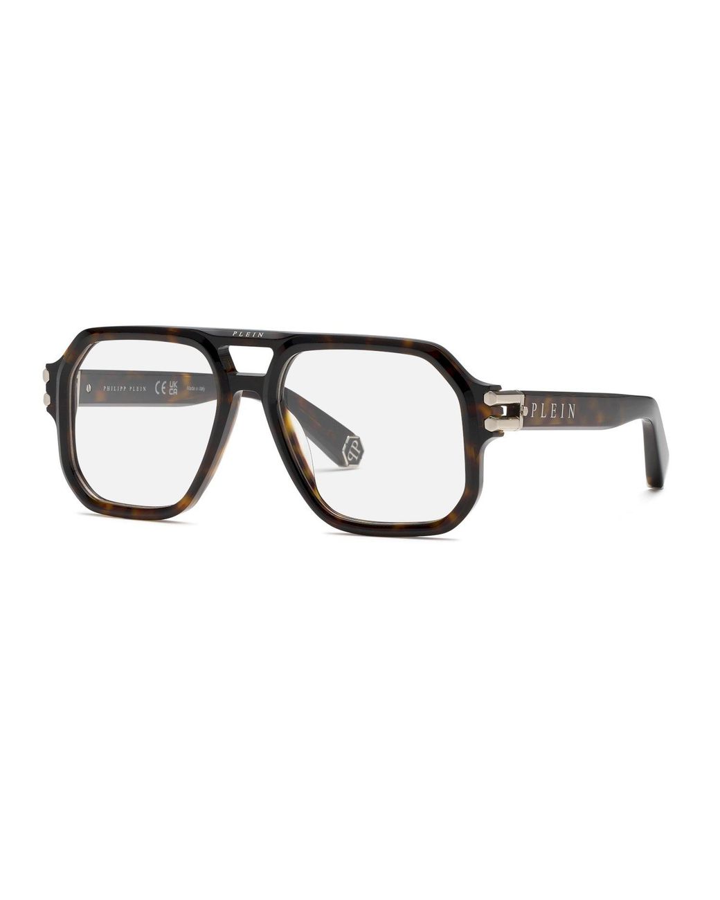 Philipp Plein Black Vpp148M Plein Icon 722K Optical Frames Acetate Squared for men