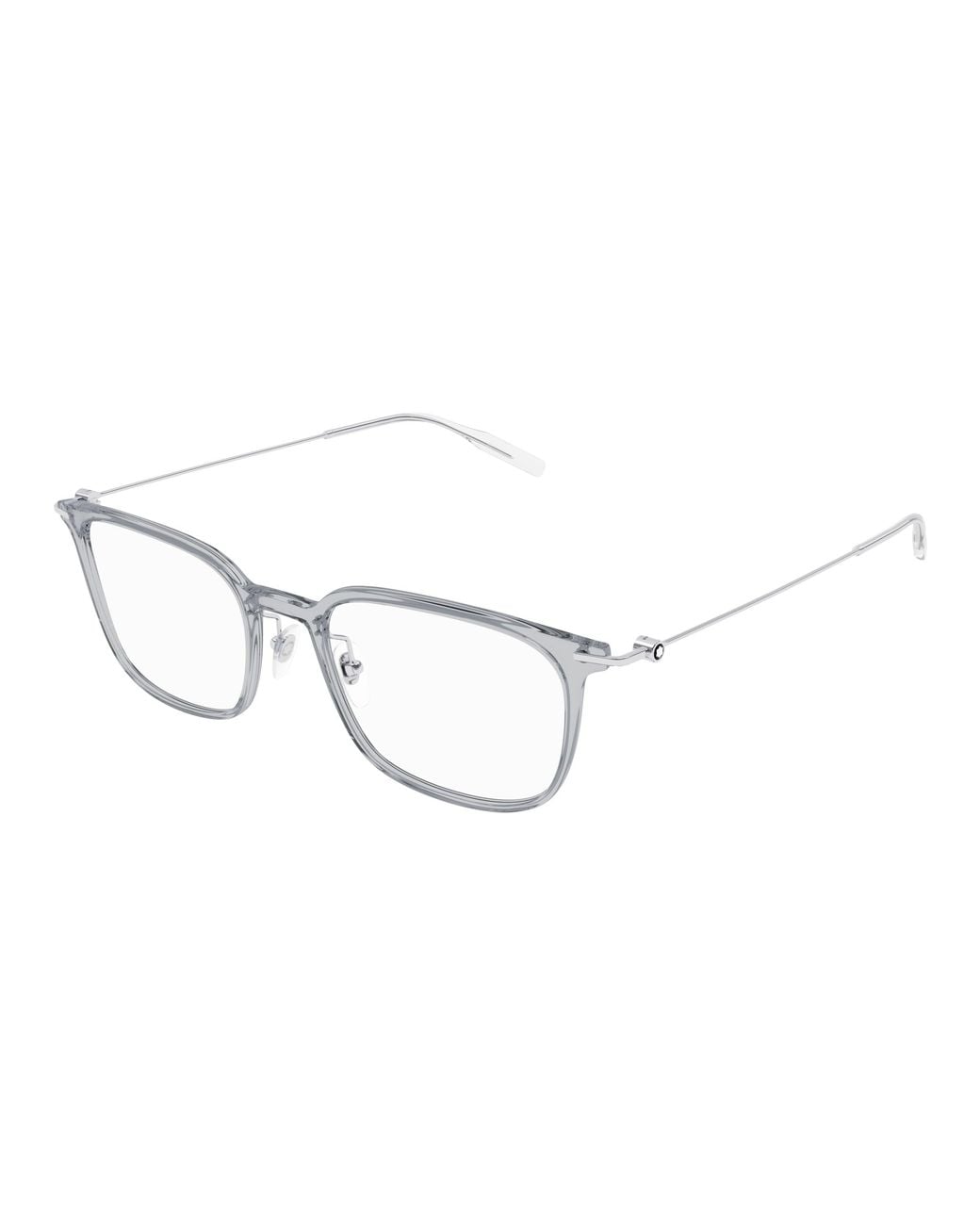 Montblanc Black Mb0100O 002 Optical Frames Injected Transparent Squared for men