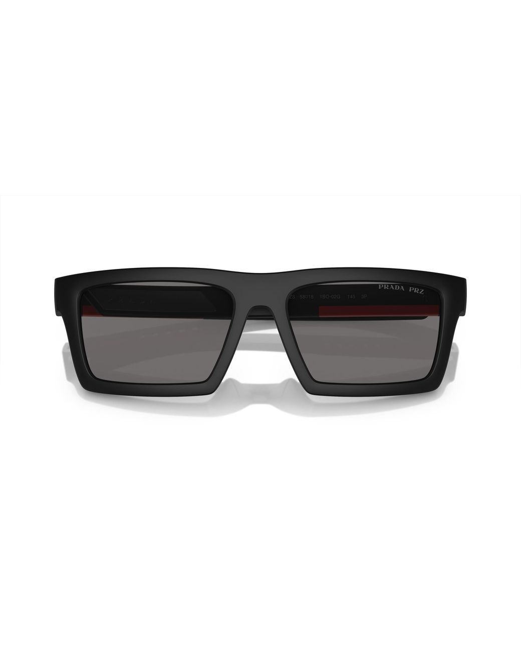 Prada Linea Rossa Black Ps 02Zsu 1Bo02G Sunglasses Nylon Squared Polarized for men