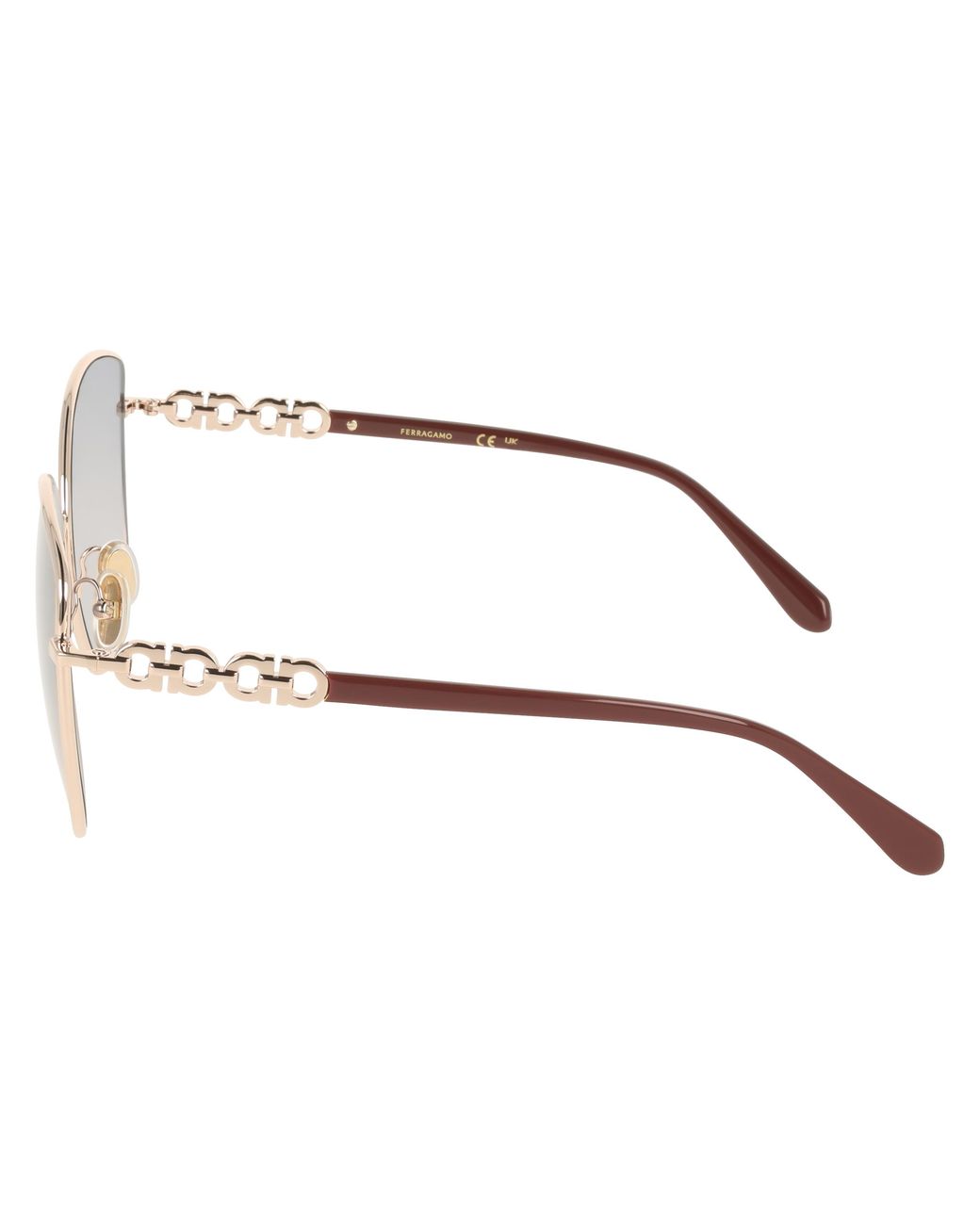 Ferragamo Black Sf339S 774 Sunglasses Metal Squared Normal