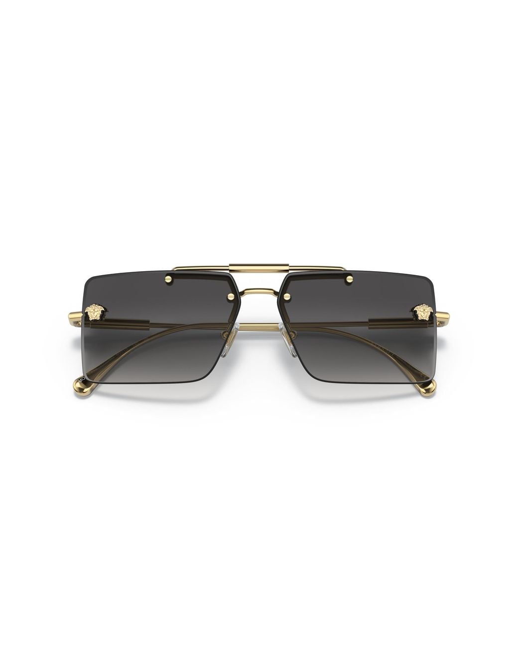 Versace Black Ve2245 10028G Sunglasses Metal Squared Normal Shaded