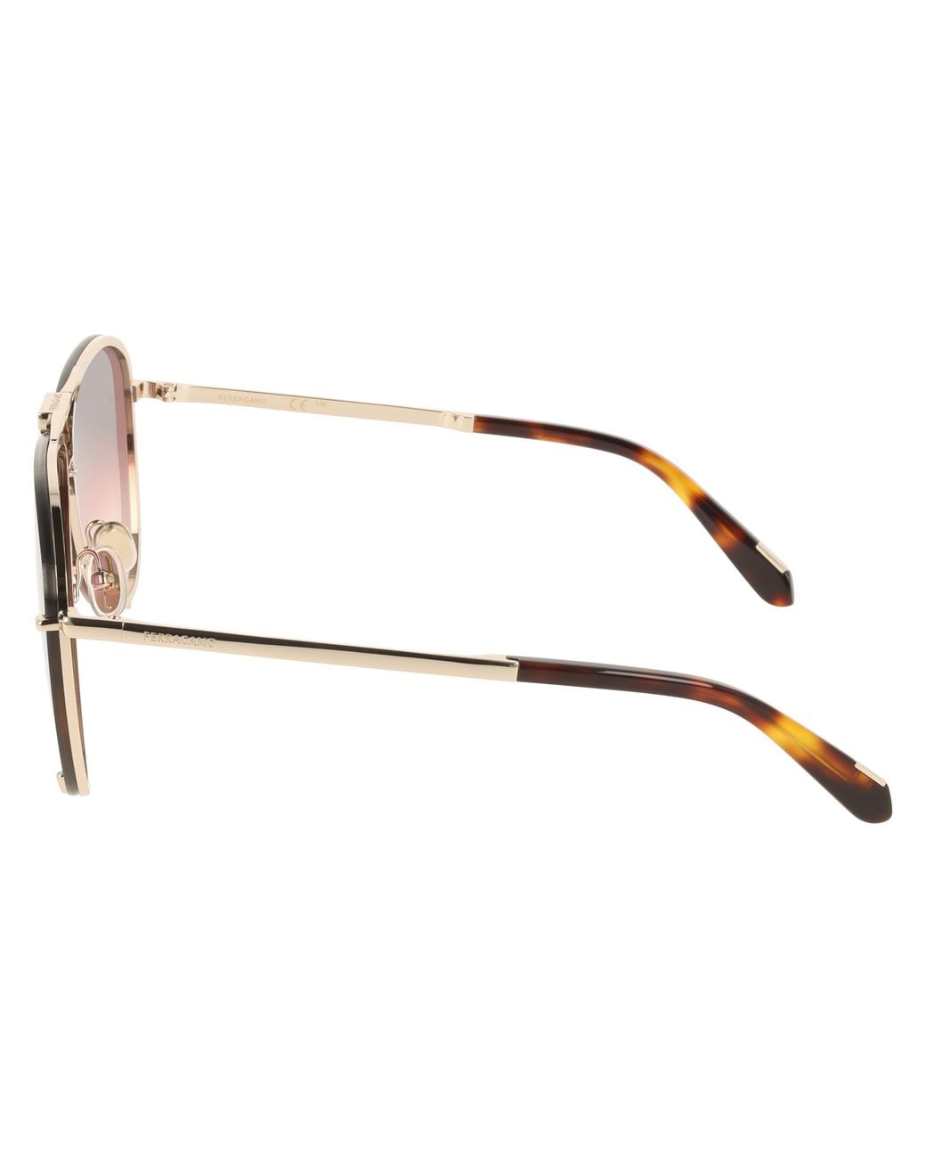 Ferragamo Black Sf346S 710 Sunglasses Metal Pilot Normal Nuanced