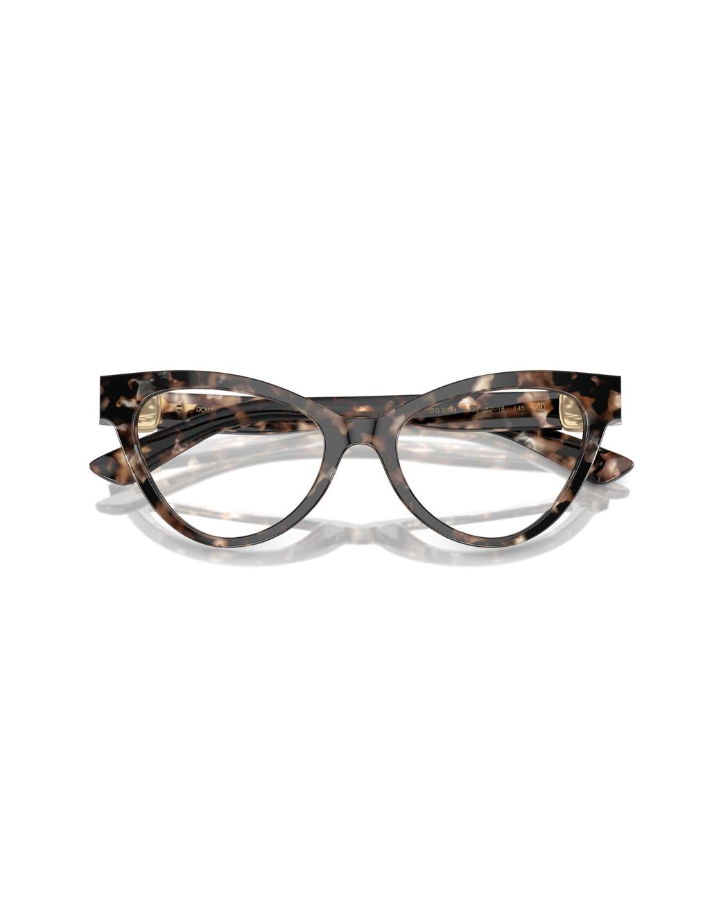 Dolce & Gabbana Black Dg3394 3438 Optical Frames Acetate Transparent Cat Eye Normal