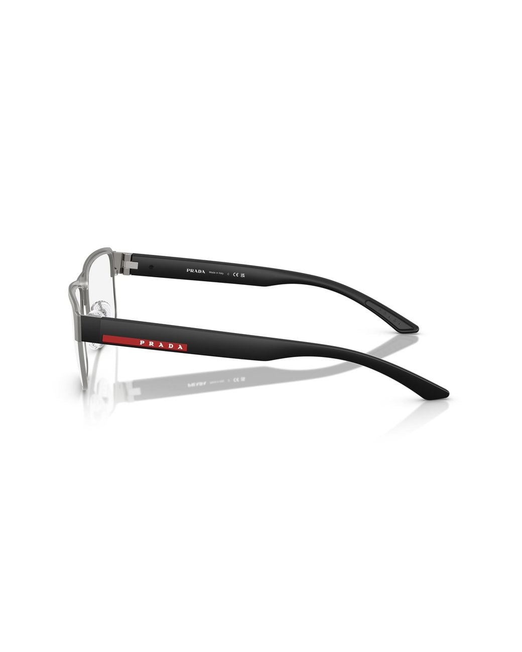 Prada Linea Rossa Black Ps 51Rv Dhg1O1 Optical Frames Metal Squared Normal for men