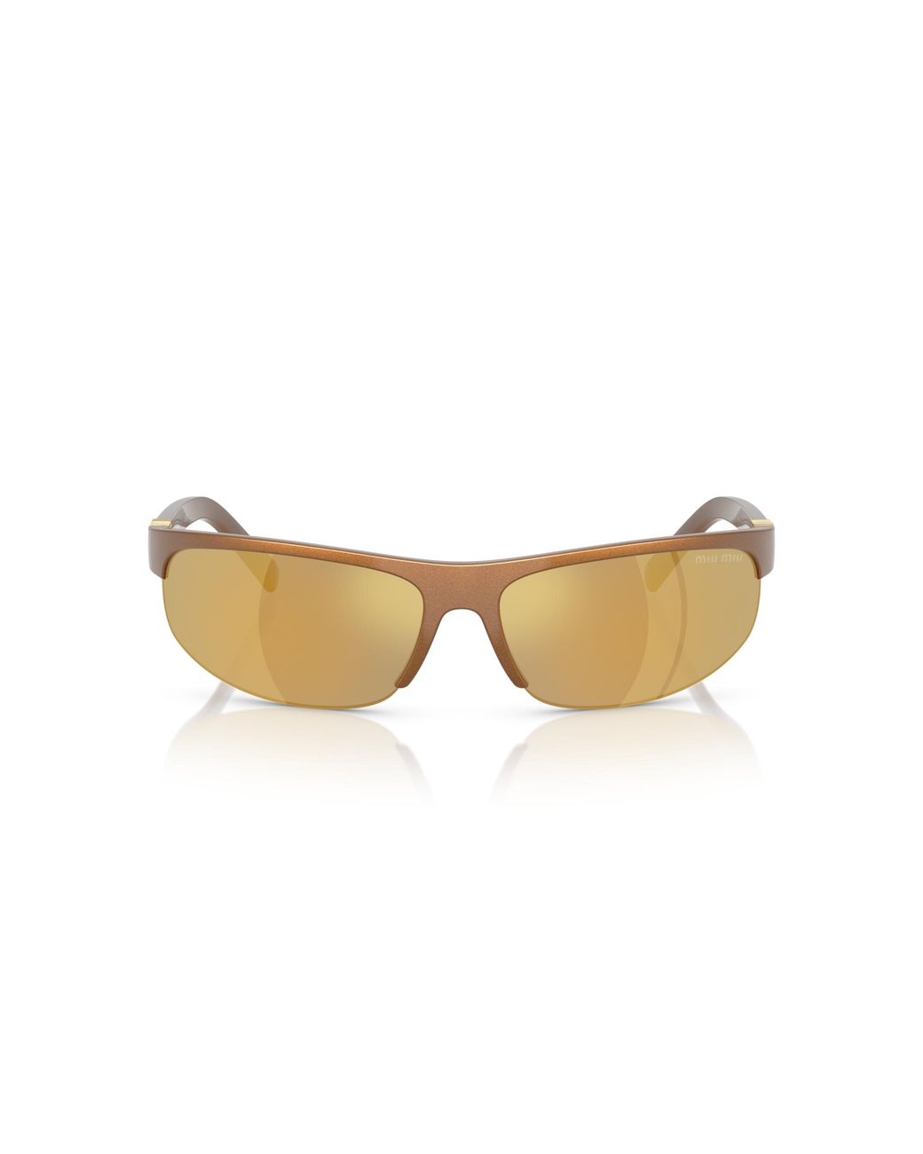 Miu Miu Black Mu A02S 16Y8G1 Sunglasses Injected Round Mirrored