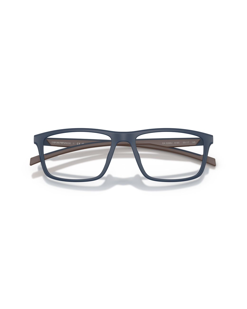 Emporio Armani Black Ea3286U 6185 Optical Frames Injected Transparent Squared Normal for men