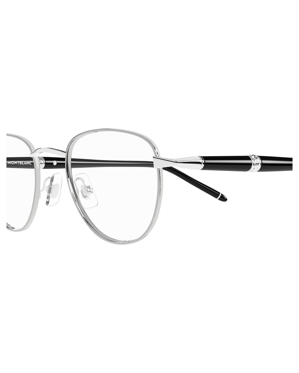 Montblanc Black Mb0486O 004 Optical Frames Metal Transparent Round for men