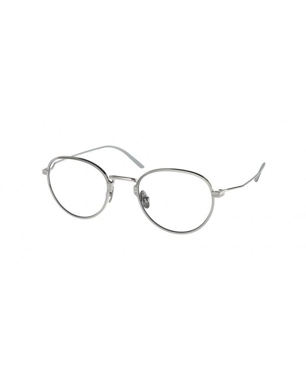 Prada Black Pr 50Yv 05Q1O1 Optical Frames Titanium Transparent Round Normal for men