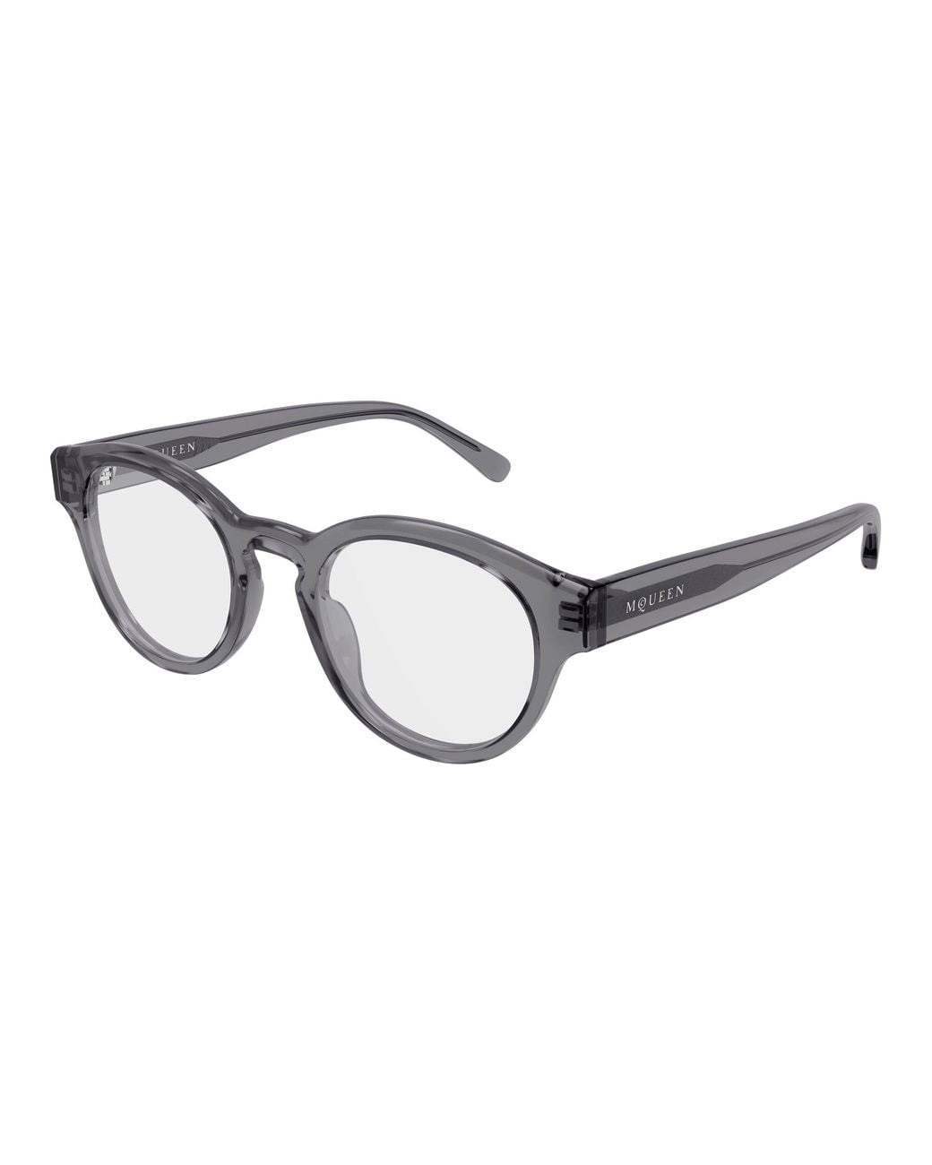 McQueen Black Am0581O 004 Montature Da Vista Acetato Trasparente Rotonda