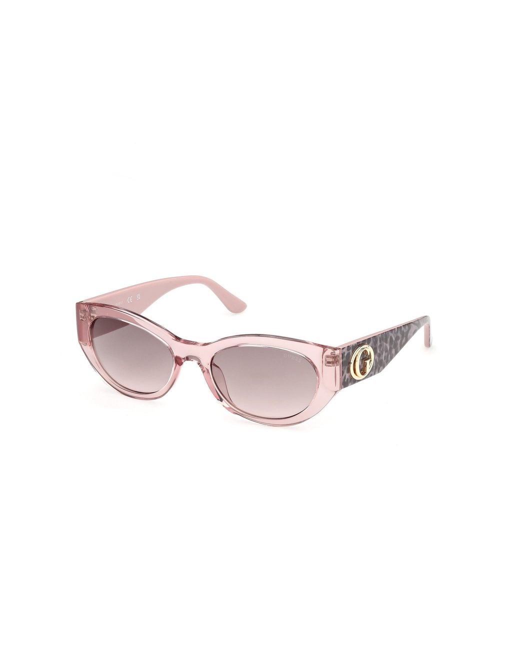 Guess Black Gu00362 72F Sunglasses Injected Round Normal