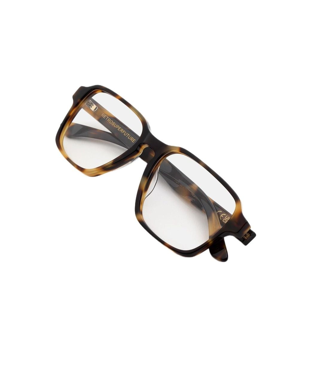 Retrosuperfuture Black Yqk Numero 160 Maculato Optical Frames Acetate Squared
