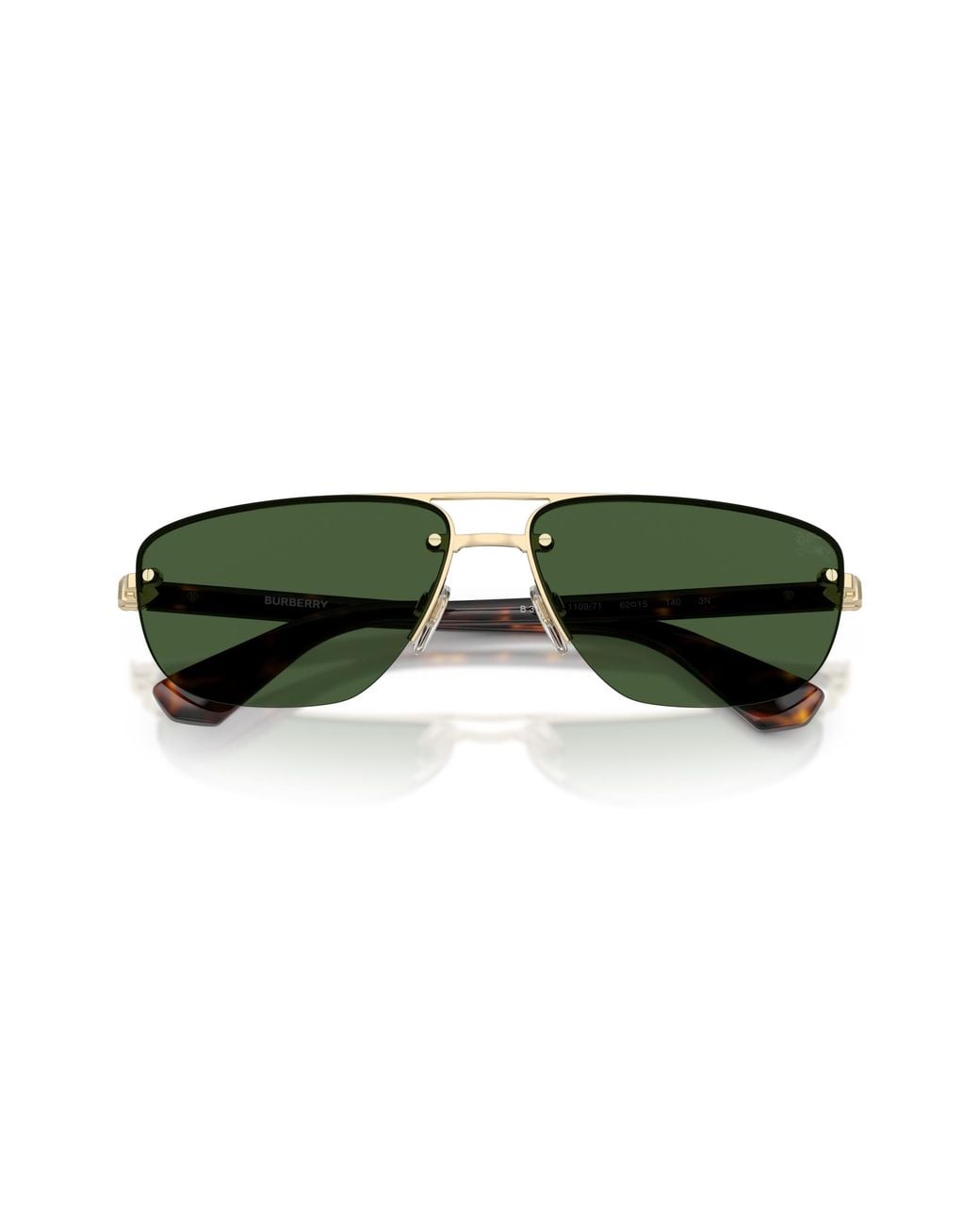 Burberry Green Be3164 110971 Sunglasses Metal Geometric Normal for men