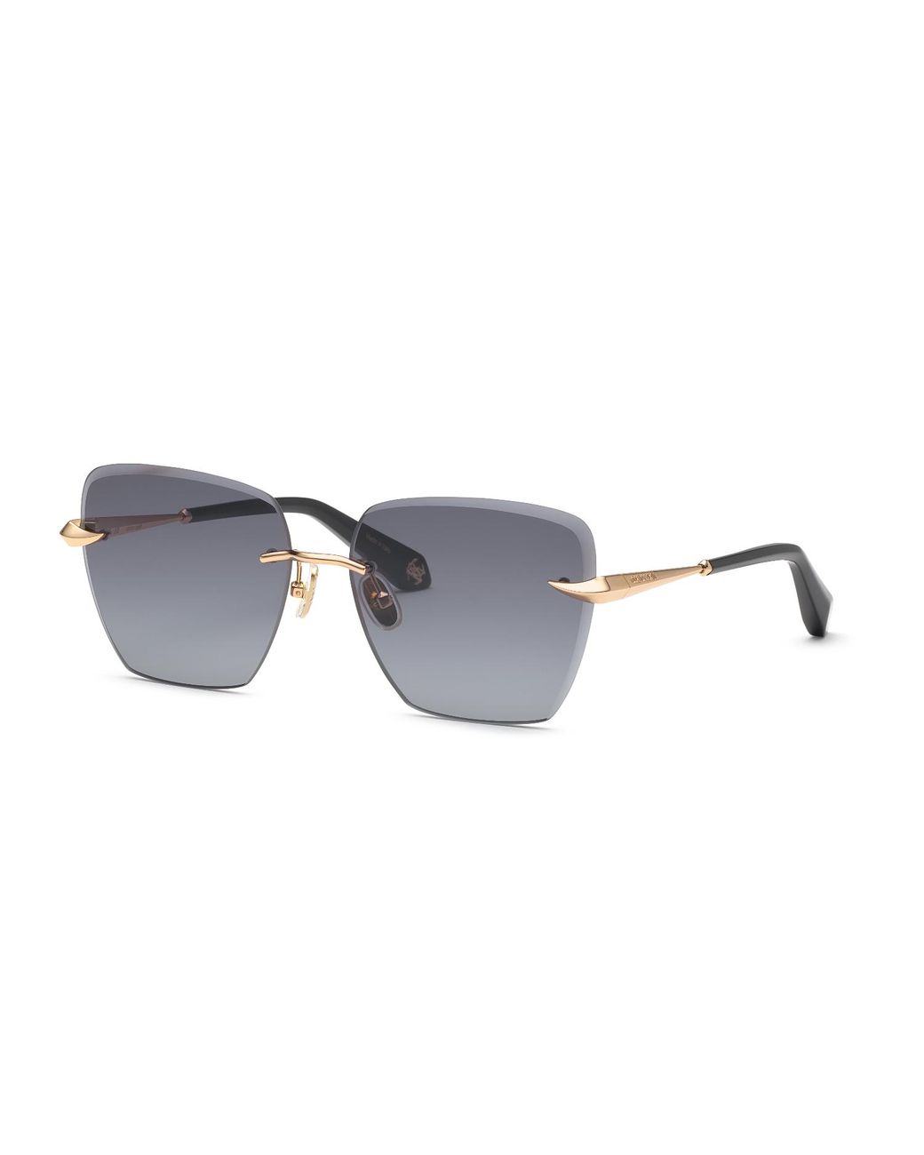 Roberto Cavalli Black Src151M 300 Sunglasses Metal Smoke Squared Normal Nuanced