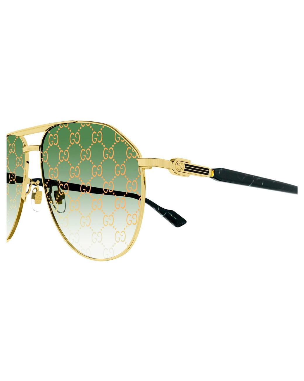 Gucci Black Gg1220S 004 Sunglasses Metal Pilot Decoration Mirror for men