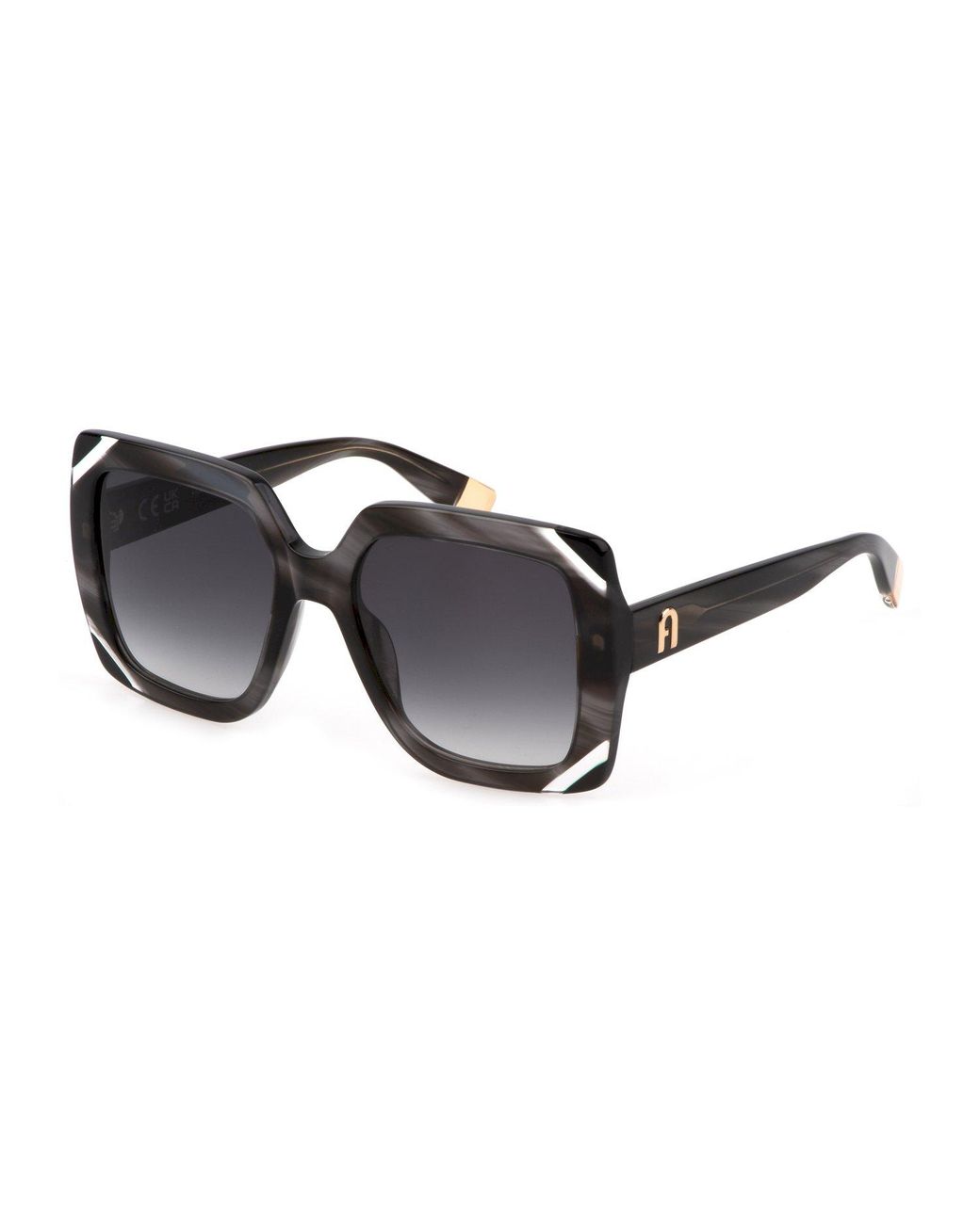 Furla Black Sfu685V 01Ex Sunglasses Acetate Squared Normal Shaded