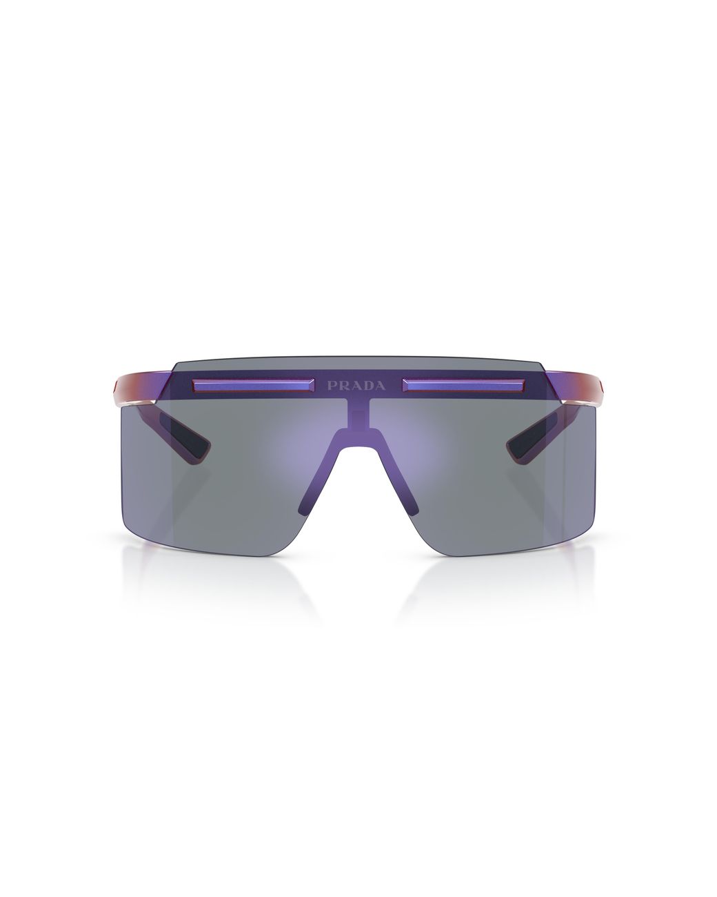 Prada Linea Rossa Black Ps B06S 26H10J Sunglasses Injected Squared Mirror for men