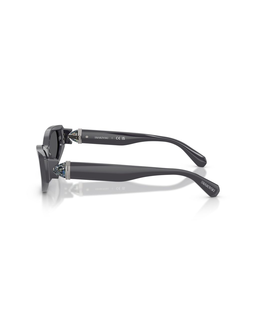 Swarovski Black Sk6045U 10836G Sunglasses Acetate Cat Eye Mirrored