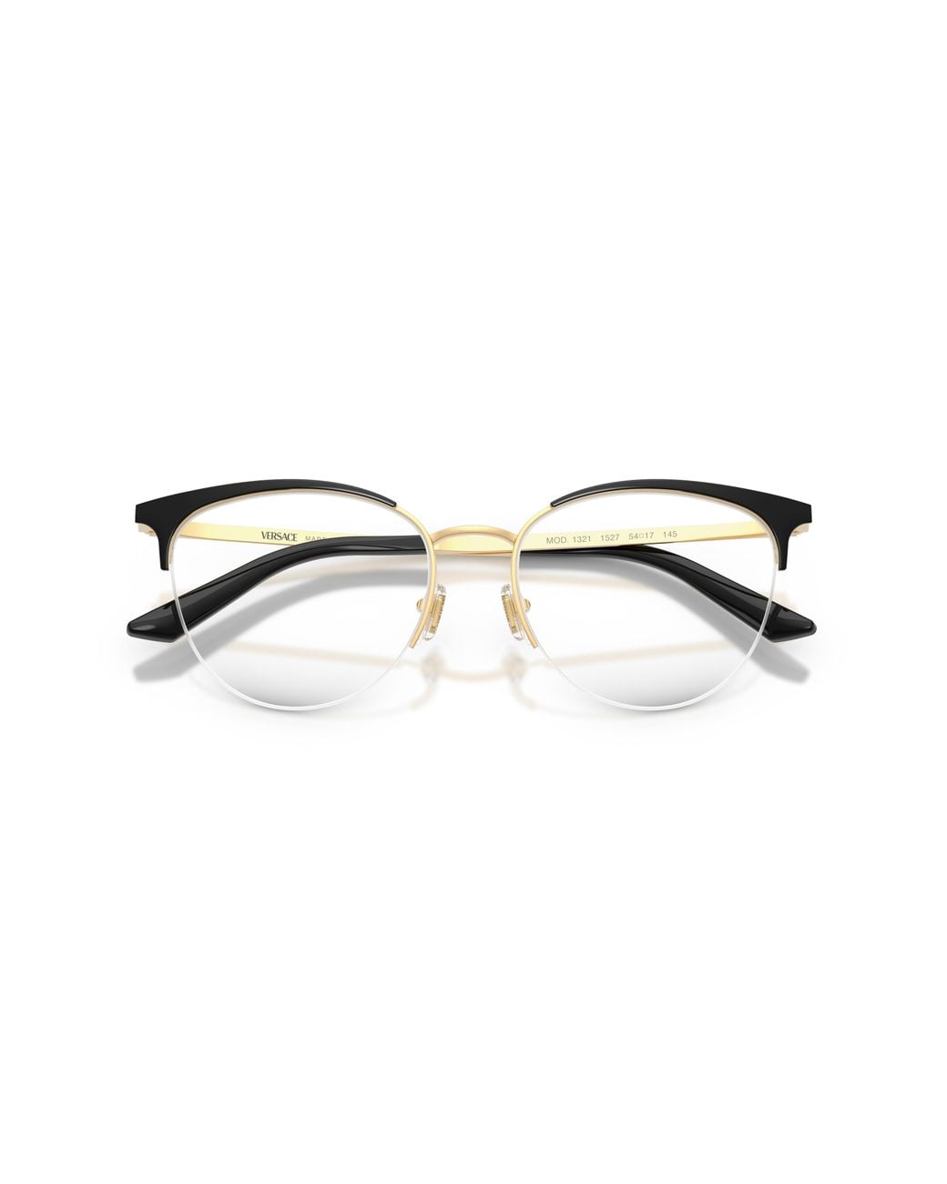 Versace Black Ve1321 1527 Optical Frames Metal Transparent Cat Eye Normal