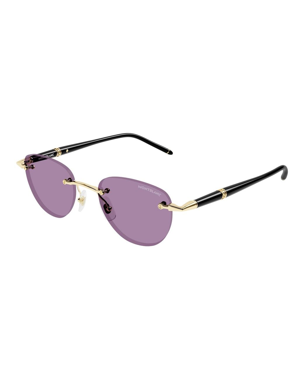 Montblanc Black Mb0412S 002 Sunglasses Metal Round for men