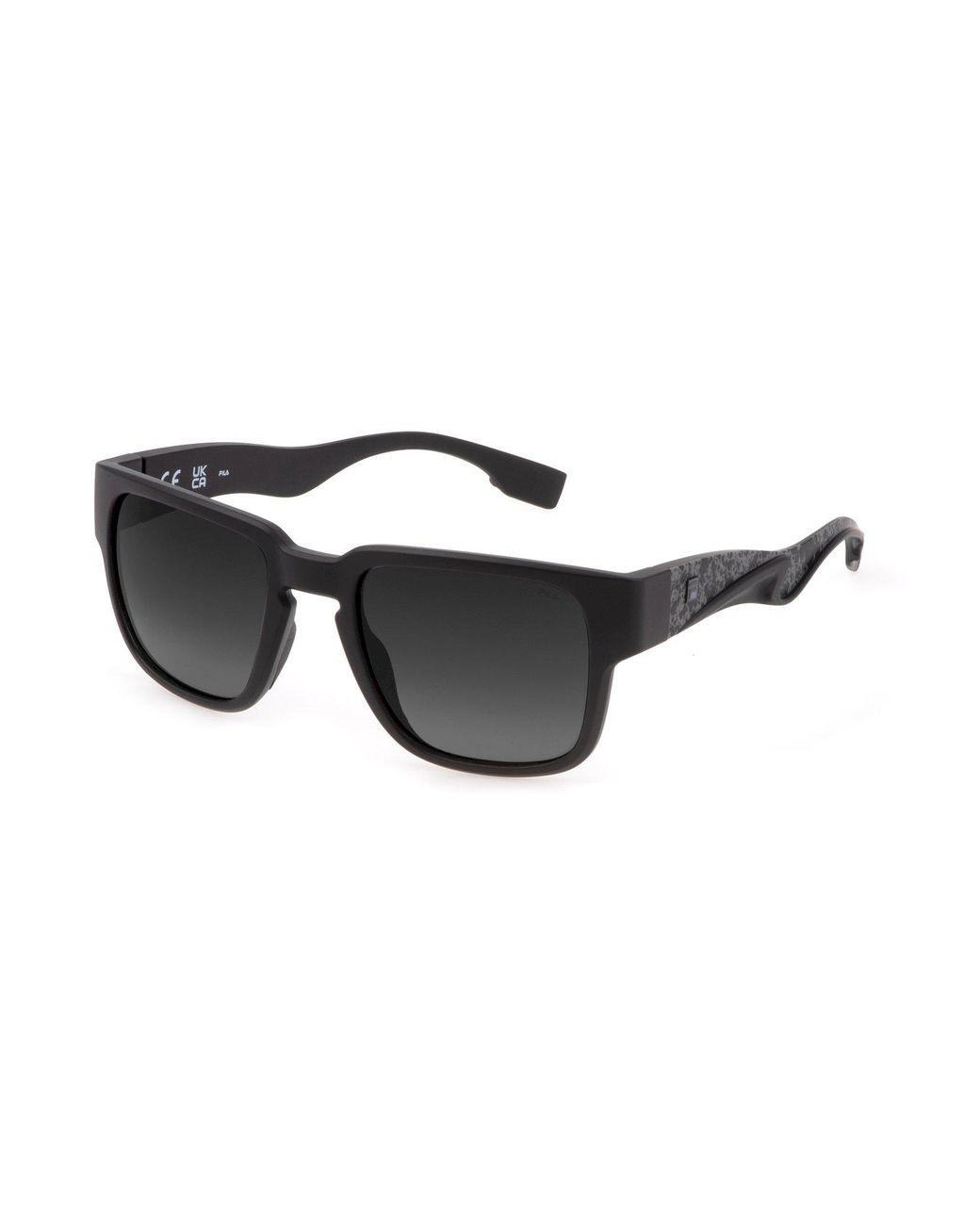 Fila Black Sfi463 U28P Sunglasses Injected Squared Polarized Shaded for men