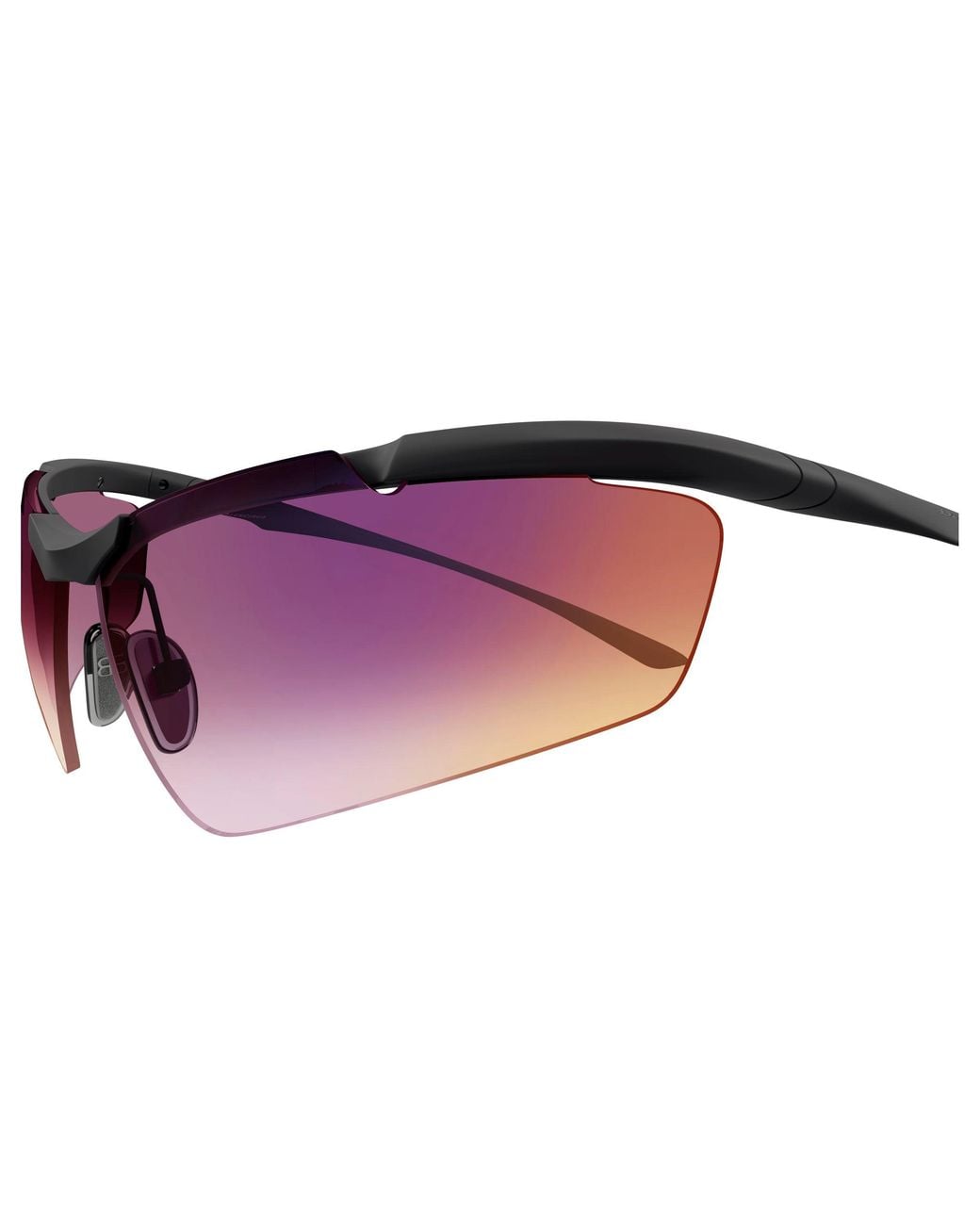 Balenciaga Black Bb0462S 002 Occhiali Da Sole Metallo Viola Geometrica