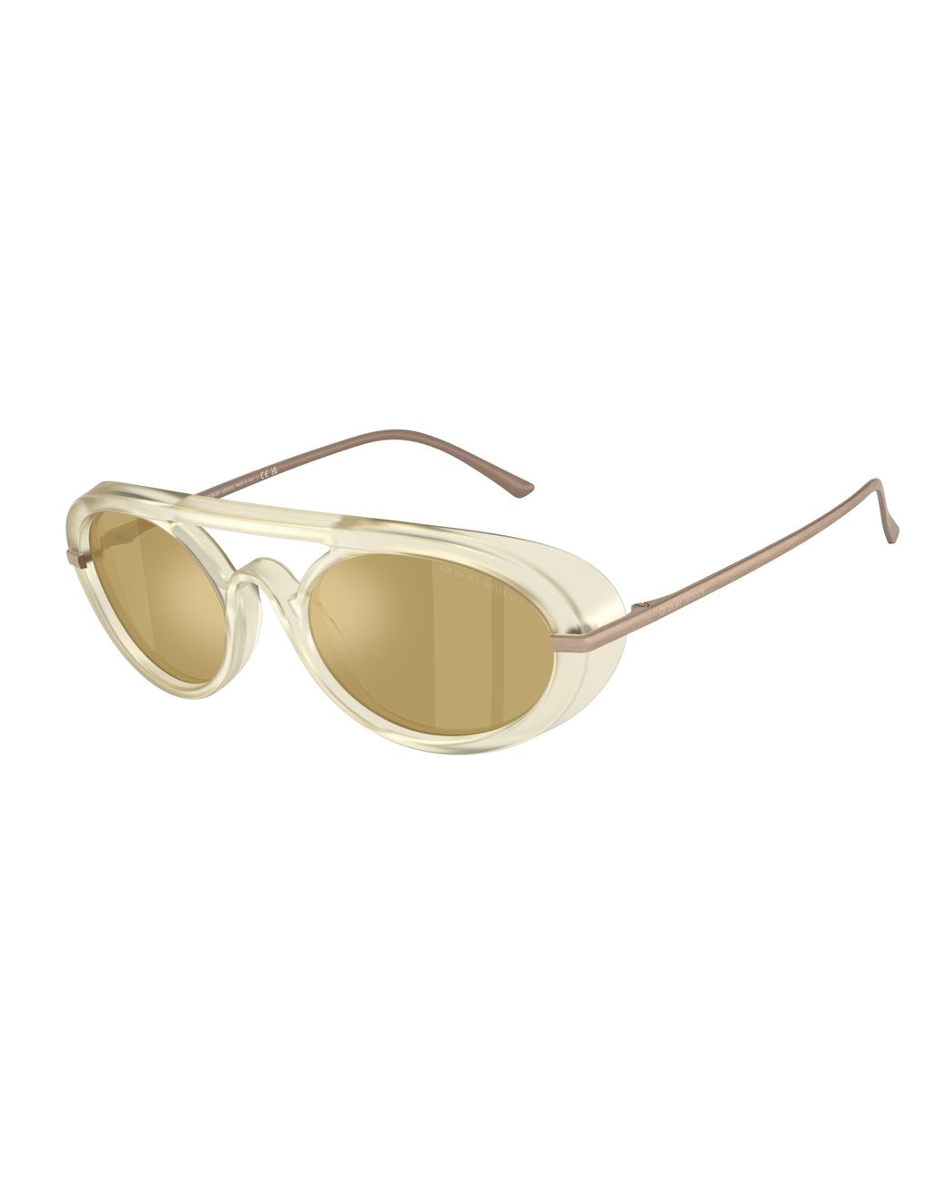 Giorgio Armani Black Ar8256 6409O8 Sunglasses Acetate Round Mirror for men