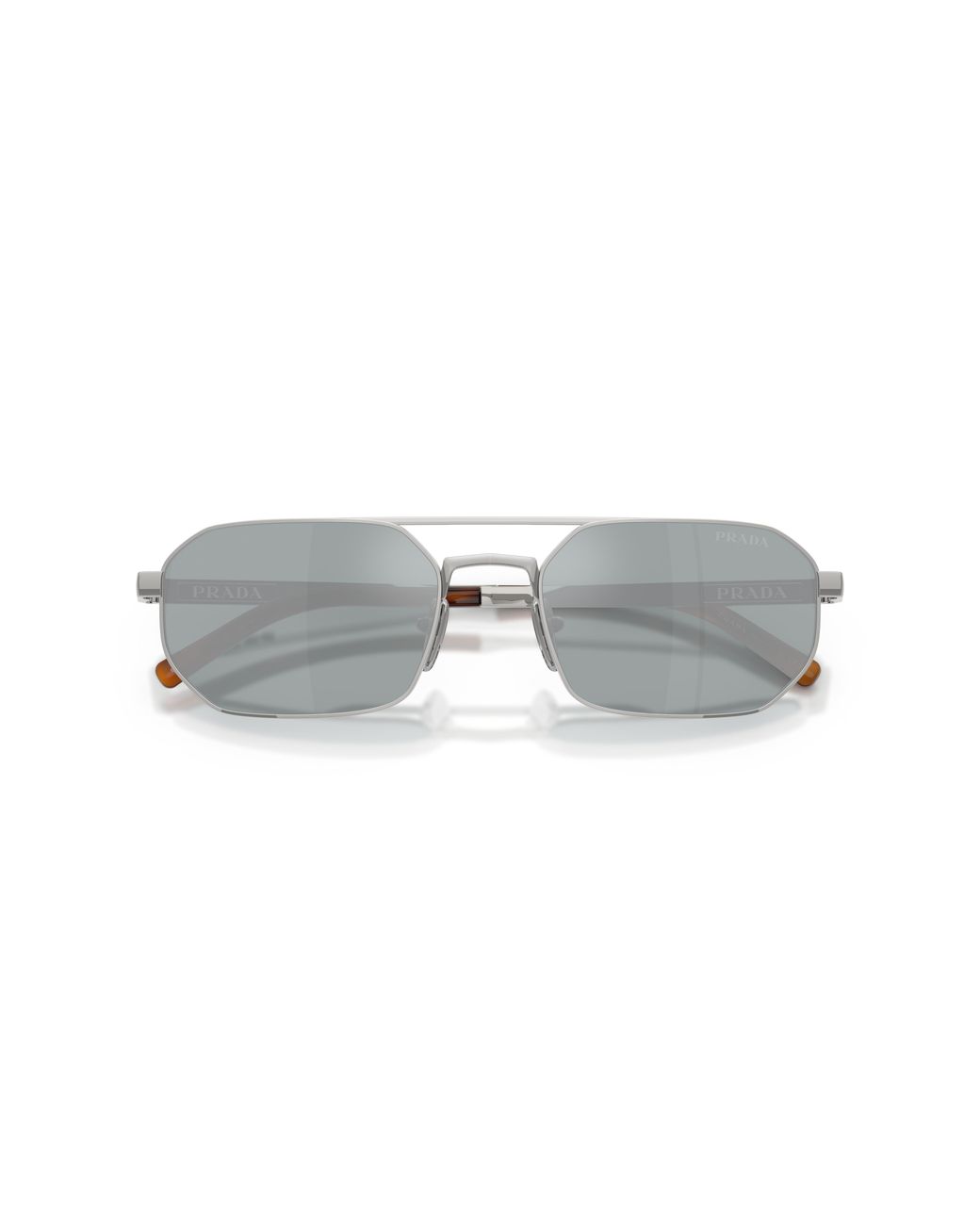 Prada Black Pr D53S 1Bc40X Sunglasses Metal Geometric Mirror for men