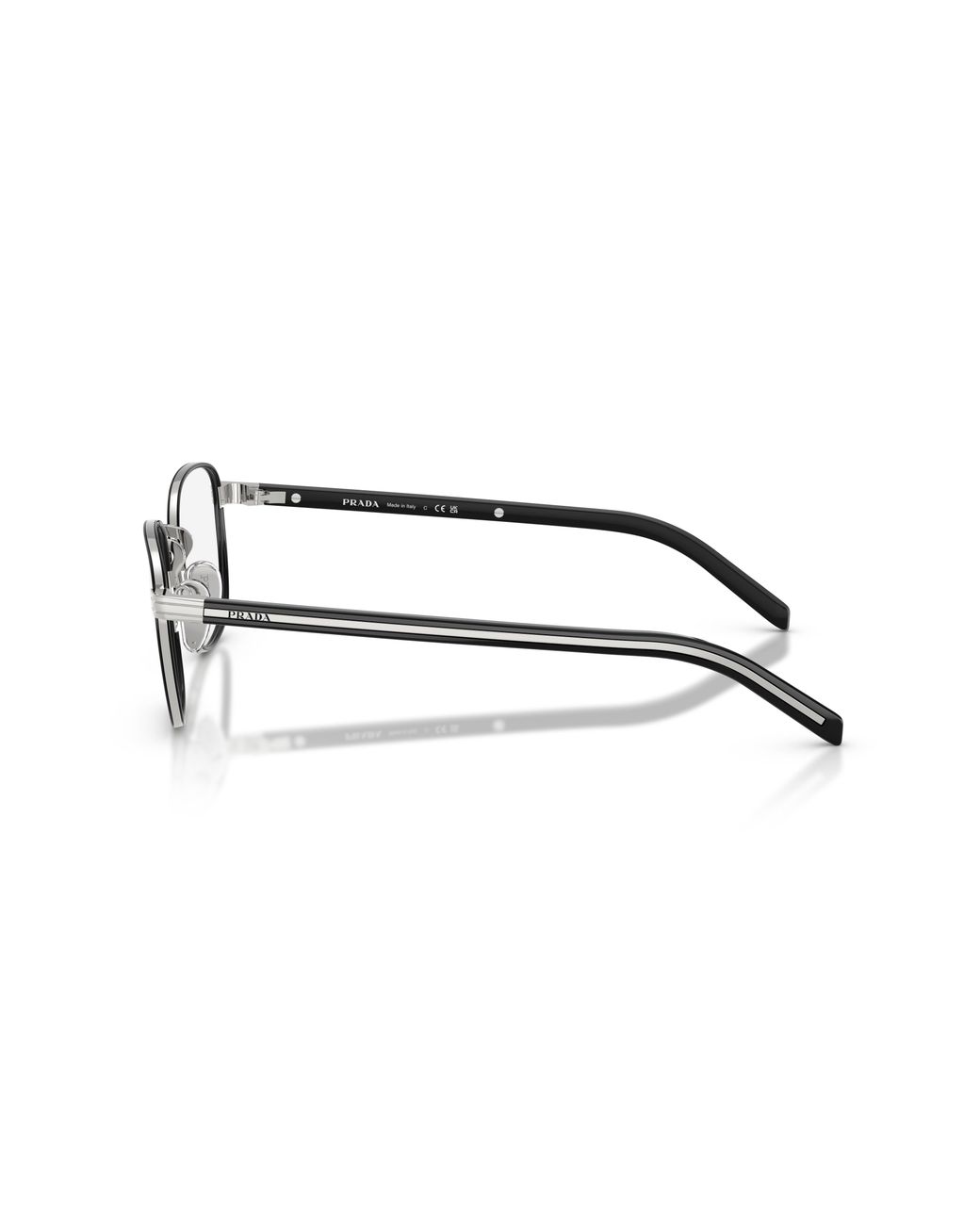 Prada Black Pr D50V 1Bc1O1 Optical Frames Metal Transparent Pantos Normal for men